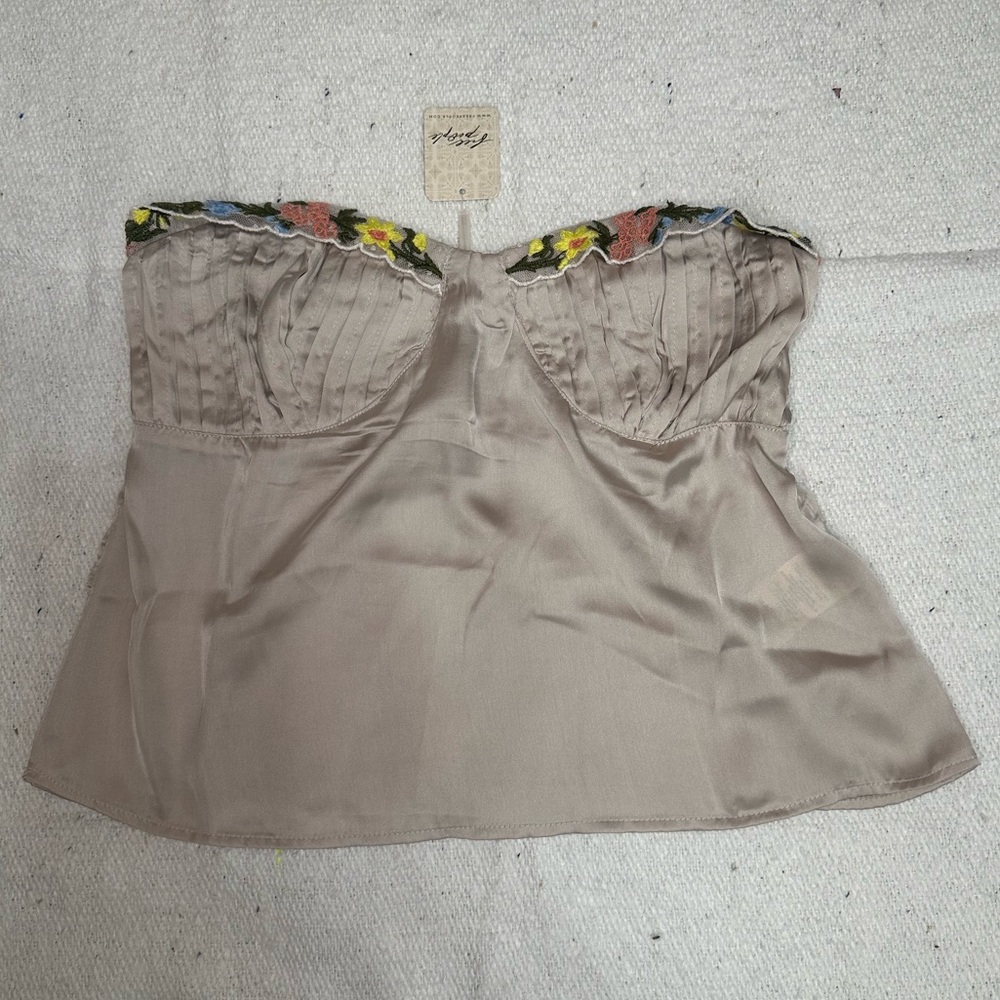 NWT Free People Ember Glow Strapless Embroidered Bustier Top - Picture 2 of 8